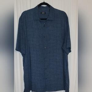 Alfani Dark Teal Casual Rayon Shirt